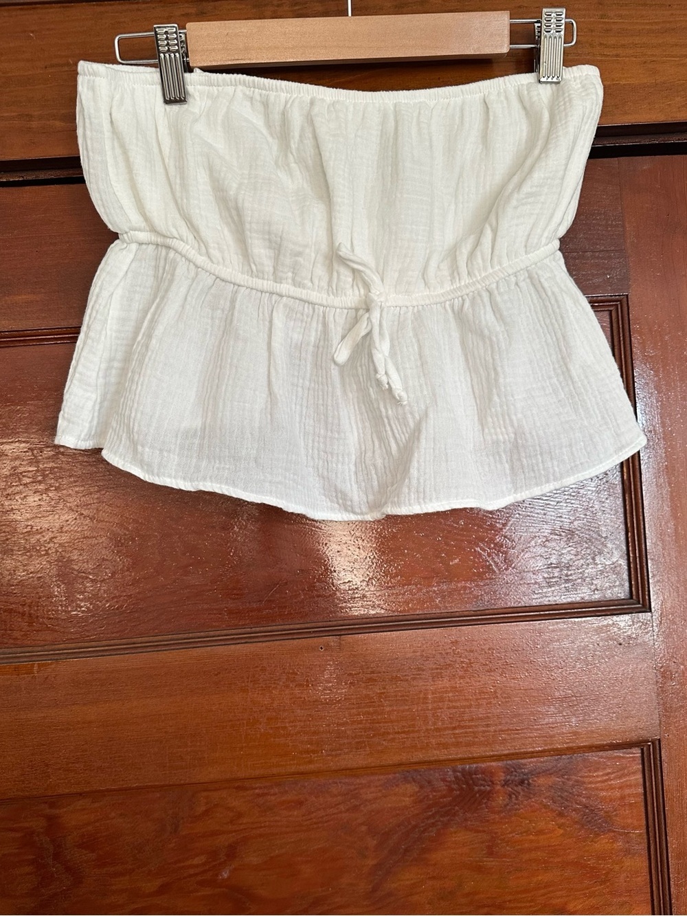 New Dippin Daisys White Cotton Halter Gauzy Crop Top Size Large Beach Vacation